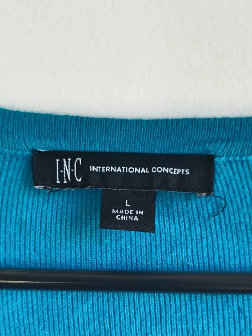 INC International Concepts Teal Long-Sleeve Ring-Zip Top